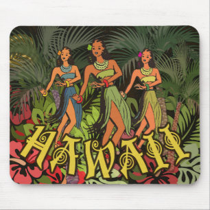 Hawaii Aloha Palm Hula Art Design Mouse Mat