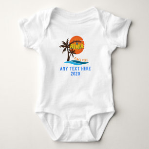 Hawaii Aloha Palm Tree Beach Match Baby Bodysuit