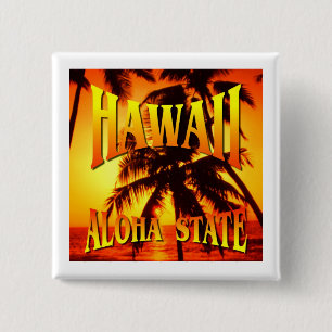 Hawaii Aloha State 15 Cm Square Badge