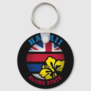 HAWAII ALOHA STATE FLAG KEY RING