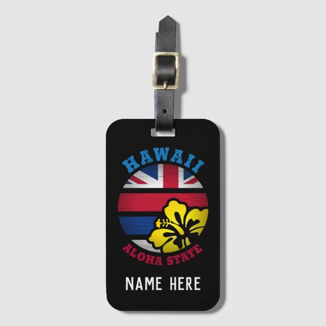 HAWAII ALOHA STATE FLAG LUGGAGE TAG (Front Vertical)