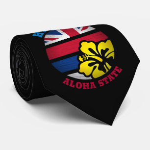 HAWAII ALOHA STATE FLAG TIE