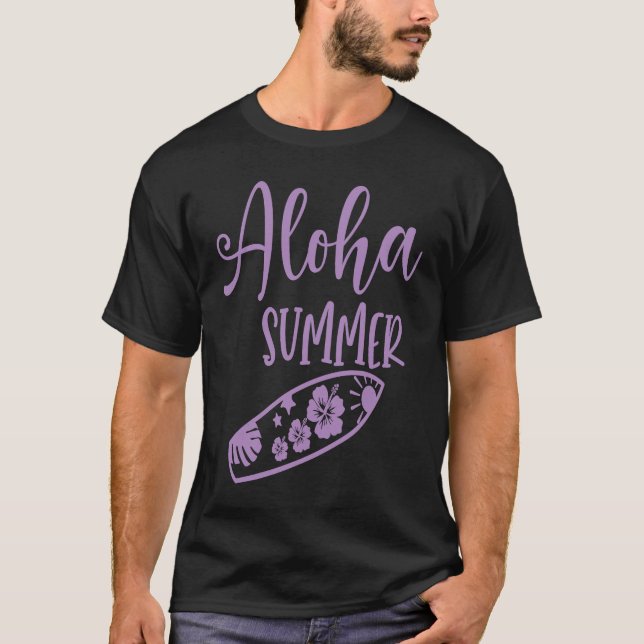Hawaii Aloha Surfing Hawaiian Party T-Shirt (Front)