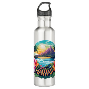 Hawaii Aloha Tropical Beach Mountains Travel 710 Ml Water Bottle