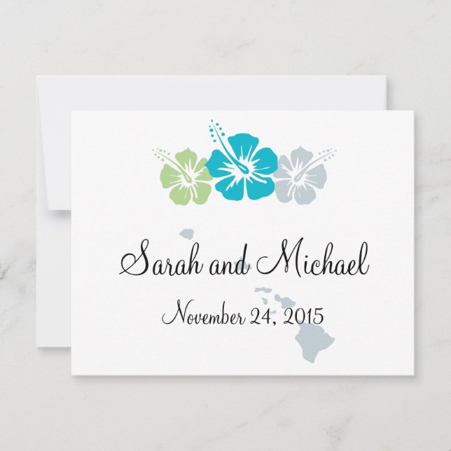 Hawaii and Hibiscus Flower Favour Tag (Front)