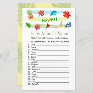 Hawaii Baby Animals Name Game