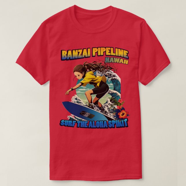 Hawaii banzai pipeline surfing 80804 TShirt (Design Front)