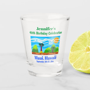 Hawaii Beach Birthday Party Trip Favour Shot Glass