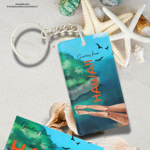 Hawaii beach blue sky beautiful Acrylic Keychain