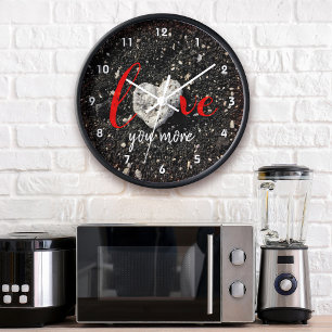 Hawaii Beach Coral Heart Photo Love You More Quote Wall Clock