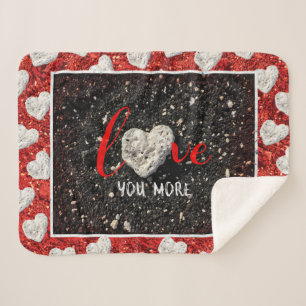 Hawaii Beach Coral Rock Heart Love You More Script Sherpa Blanket
