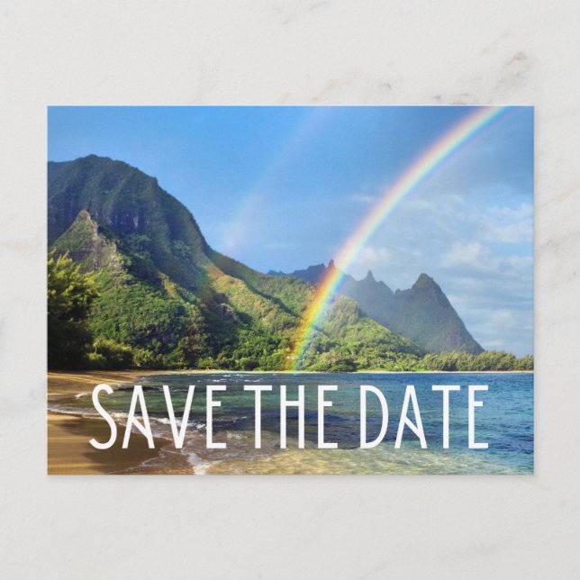 Hawaii Beach Destination Wedding Save the Date Announcement Postcard (Front)
