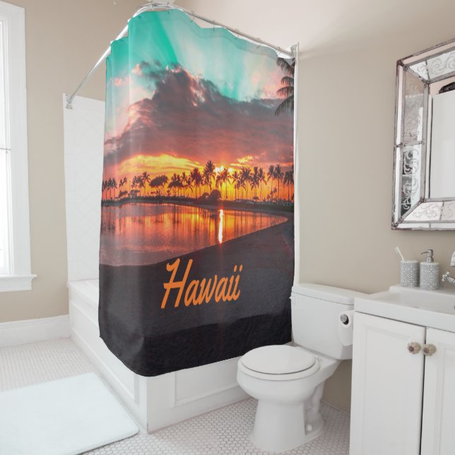 Hawaii Beach Hawaiian Islands Shower Curtain (In Situ)