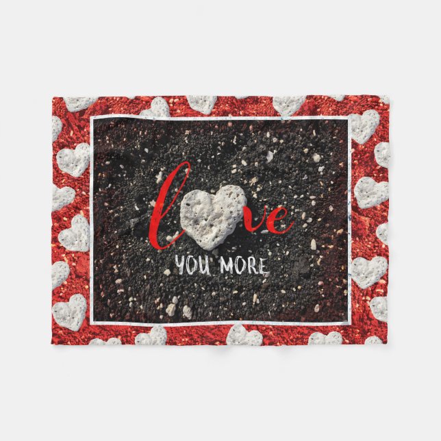 Hawaii Beach Love You More Heart Photography Bold Fleece Blanket (Front (Horizontal))