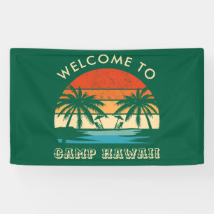 Hawaii Beach Party Retro sunset Banner