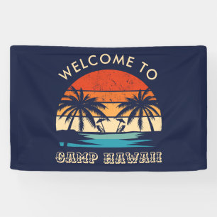 Hawaii Beach Party Retro sunset Banner
