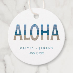 Hawaii Beach Photo Aloha Destination Wedding Favour Tags