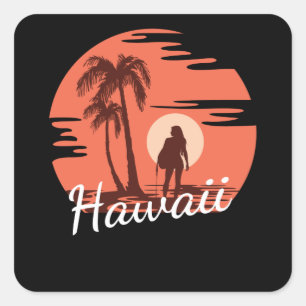 Hawaii Beach Square Sticker
