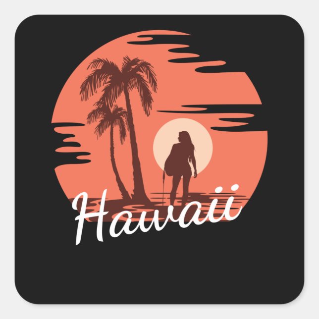 Hawaii Beach Square Sticker (Front)