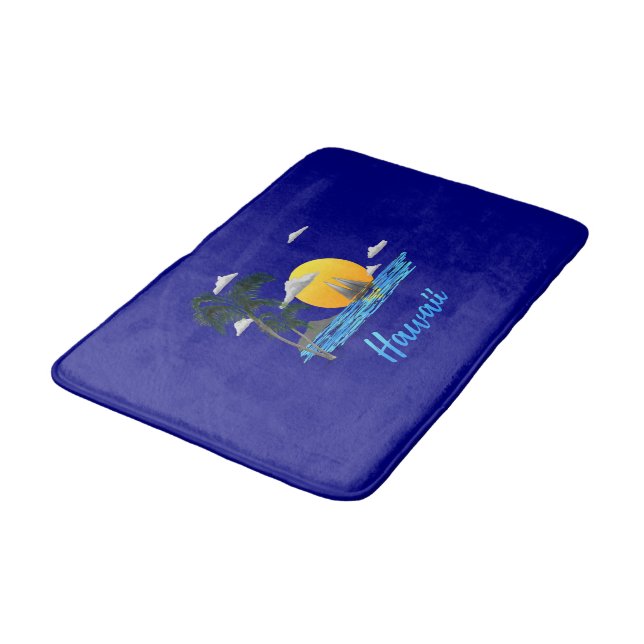 Hawaii Beach Sunset Bath Mat (Angled)