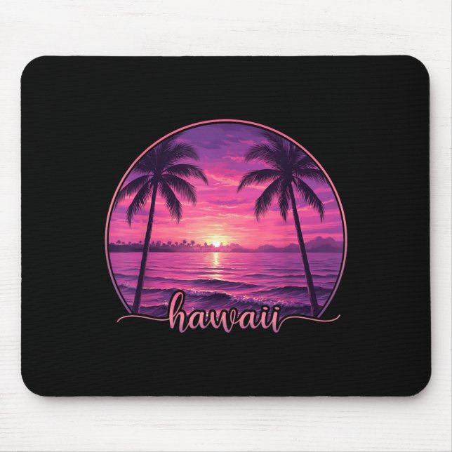 Hawaii Beach Sunset Tropical Summer Vacation Mouse Mat (Front)