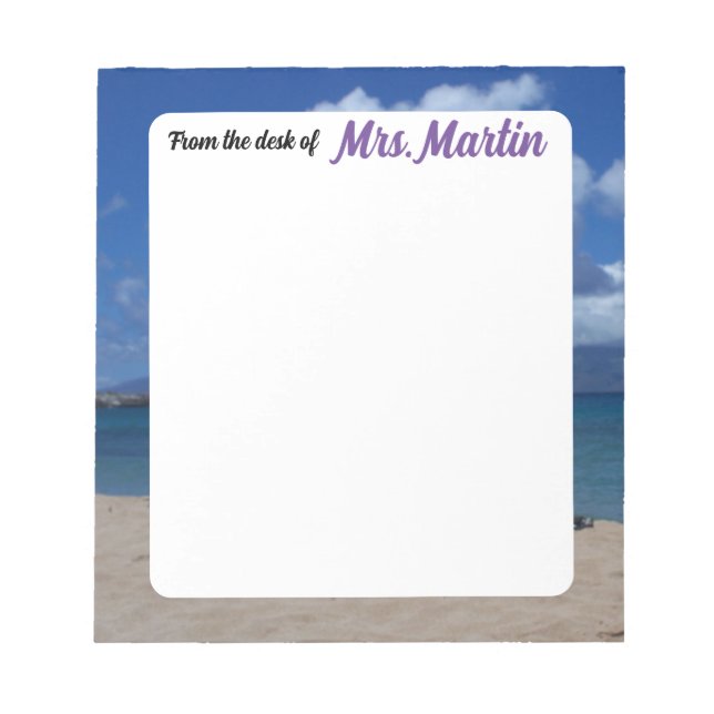 Hawaii Beach Teacher Notepad (Front)
