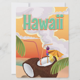 Hawaii beach vacation poster invitation