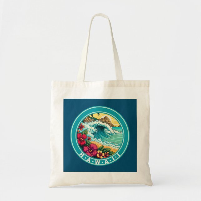 Hawaii Beach Waves Tote Bag (Front)