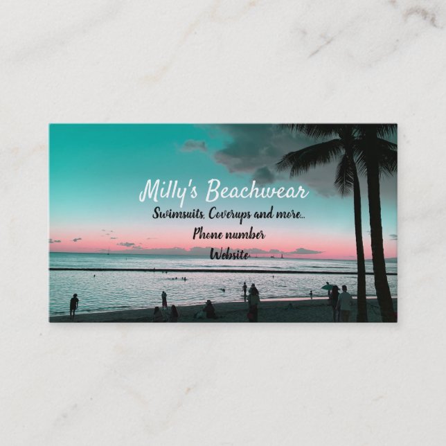 Hawaii Beach Wear Business Card (Front)