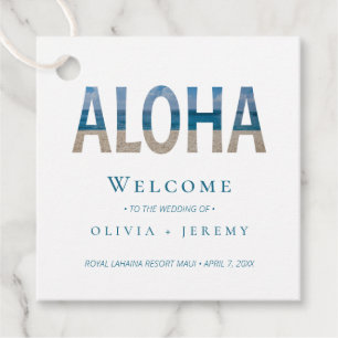 Hawaii Beach Welcome To Our Wedding Gift Bag Favour Tags