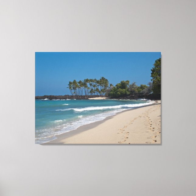 Hawaii Beach with footprints in the sand Canvas Print (Front)