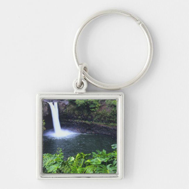 Hawaii, Big Island, Hilo, Rainbow Falls, Lush Key Ring (Front)