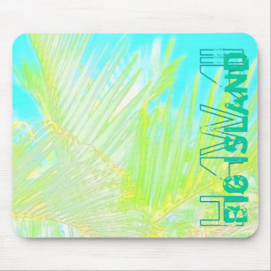 Hawaii big island palm watercolor mousepad