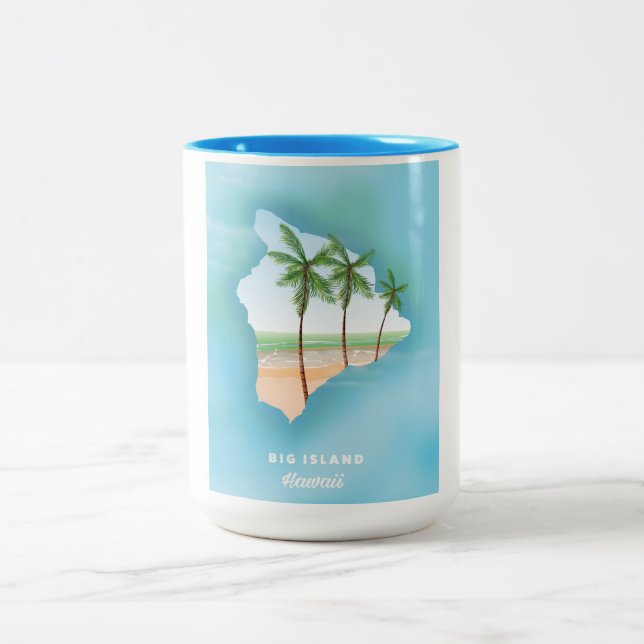 Hawaii Big island Two-Tone Coffee Mug (Center)