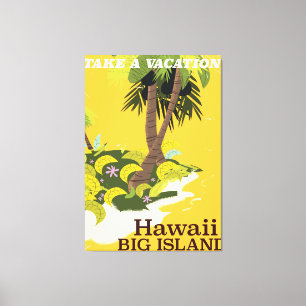 Hawaii big island vintage vacation canvas print