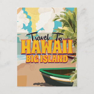 Hawaii Big Island Wedding Vintage Travel poster Postcard