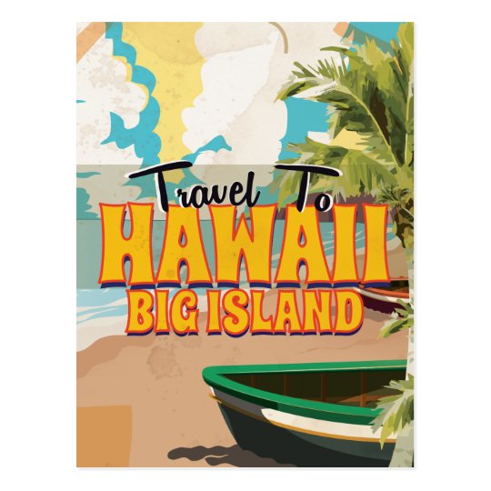 Hawaii Big Island Wedding Vintage Travel poster Postcard