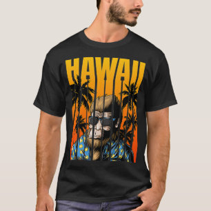 Hawaii Bigfoot Sunglasses Tropical Funny Hawaiian  T-Shirt
