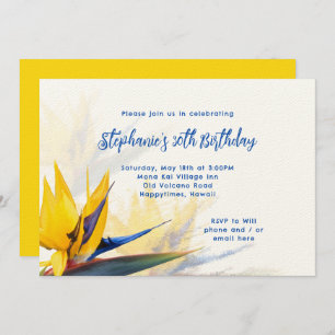 Hawaii Bird-of-Paradise Birthday Party Invitation