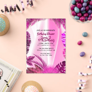 Hawaii Birthday Invitation, Digital Template, , Pa Acrylic Invitations