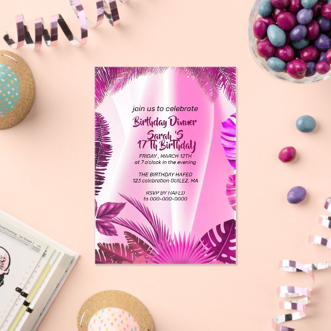 Hawaii Birthday Invitation, Digital Template, , Pa Acrylic Invitations (Insitu (Celebration))