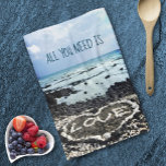 Hawaii black sand beach & coral "love" heart photo tea towel<br><div class="desc">Relax and enjoy the beauty of this pristine Big Island black sand beach whenever you use this photo 16”x24” kitchen towel picturing a “love” heart discovered on the Hawaiian coastline. I feel lucky to have spotted this heart made of coral rocks, while walking this beach in the late afternoon. Makes...</div>