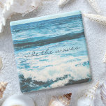 Hawaii Blue Ocean Photo Ride the Waves Quote Bold Stone Coaster<br><div class="desc">“Ride the waves.” Relax with your favourite beverage on this stunning vibrantly-coloured photo stone coaster, all while you remind yourself of the fresh salt smell of the ocean air. Ride the waves and experience the dramatic turquoise surf of the Hawaiian Pacific. Makes a great housewarming gift! You can easily personalise...</div>