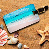 Hawaii blue ocean sandy beach photo custom name