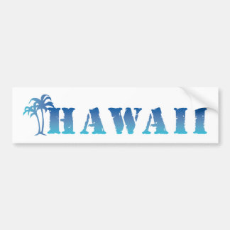 Hawaii blue palm tree bumper sticker