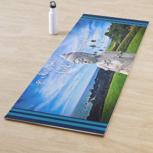 Hawaii Buddha Photo Inspirational Quote Tropical Yoga Mat