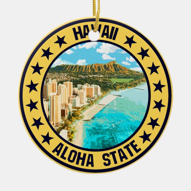 Hawaii                                             ceramic tree decoration (Front)
