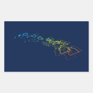 hawaii chill blur rectangular sticker