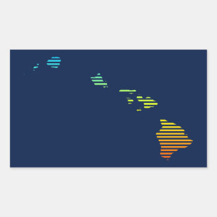 hawaii chill fade rectangular sticker