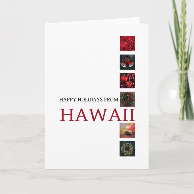 Hawaii Christmas Card with ornaments (Front)
